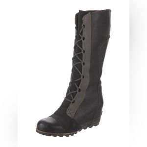 SOREL Cate the Great Knee-High Lace-up Leather Wedge Boot - discontinued!